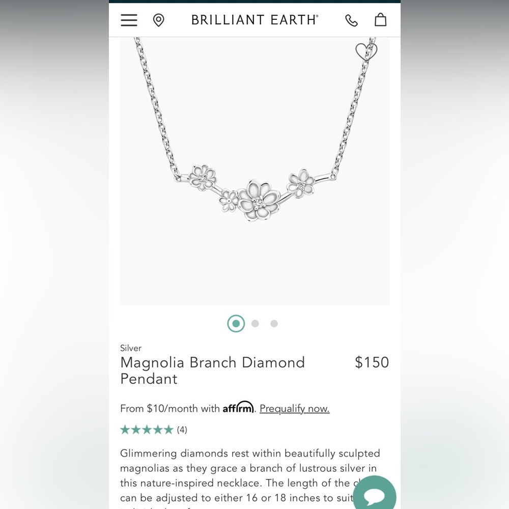 Brilliant Earth Magnolia Branch necklace